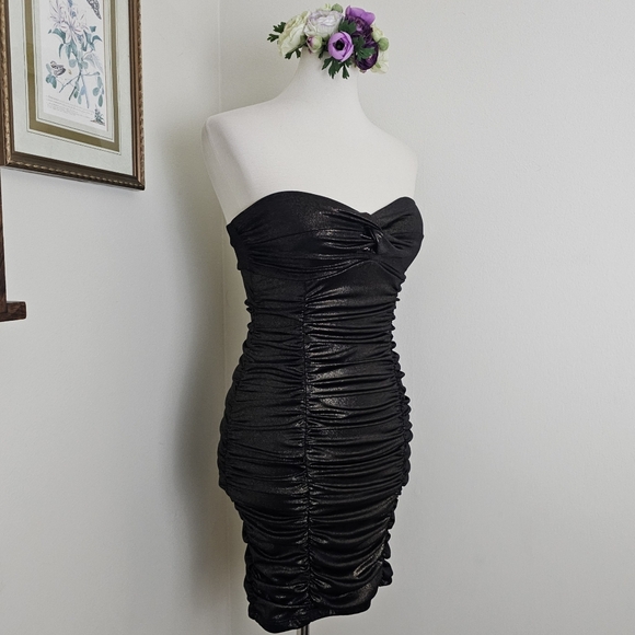 Forever 21 Y2K Shimmer Metallic Ruched Dress - Picture 5 of 11